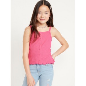 Fitted Button-Front Tank Top for Girls