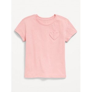 Softest Heart-Pocket T-Shirt for Girls Hot Deal