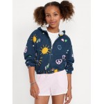 Printed Zip-Front Hoodie for Girls Hot Deal