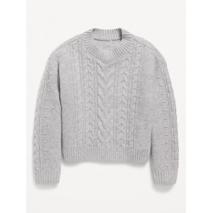 Cozy Cable-Knit Mock-Neck Sweater for Girls