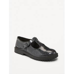 Glittery Faux-Leather Mary-Jane Shoes for Girls