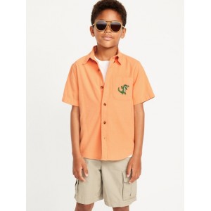 Matching Short-Sleeve Graphic Pocket Shirt for Boys
