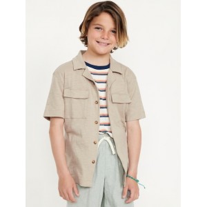 Short-Sleeve Soft-Knit Utility Pocket Shirt for Boys