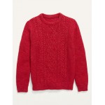 Cable-Knit Crew-Neck Sweater for Boys