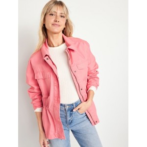 Cinched-Waist Utility Jacket Hot Deal