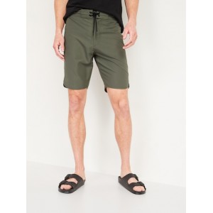 Solid-Color Dolphin-Hem Board Shorts -- 10-inch inseam