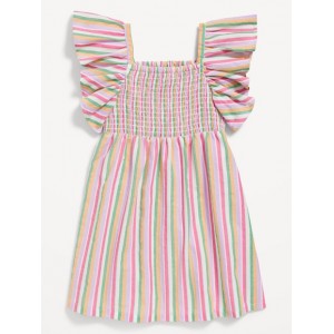 Textured Ruffle Short-Sleeve Smocked Dress for Toddler Girls Hot Deal