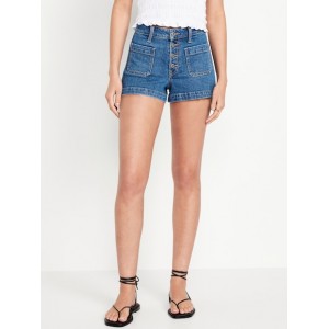 High-Waisted Jean Trouser Shorts -- 3-inch inseam