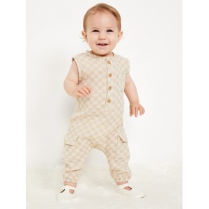Sleeveless Henley Jumpsuit for Baby