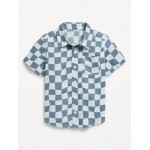 Printed Short-Sleeve Poplin Shirt for Toddler Boys