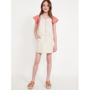 Zip-Front Pocket Skirtall Dress for Girls