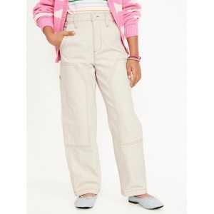 Loose High-Waisted Carpenter Pants for Girls