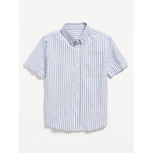 Short-Sleeve Striped Oxford Shirt for Boys