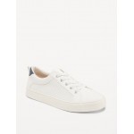 Gender-Neutral Elastic-Lace Faux-Leather Sneakers for Kids