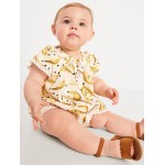 Flutter-Sleeve Scallop-Trim Top and Shorts Set for Baby Hot Deal