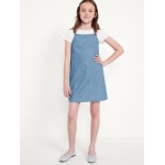 Sleeveless Jean Dress and T-Shirt Set for Girls