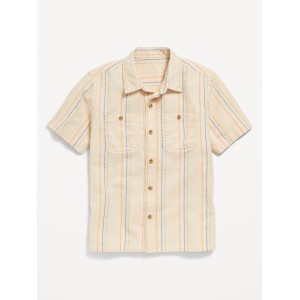 Textured Striped Dobby Pocket Shirt for Boys