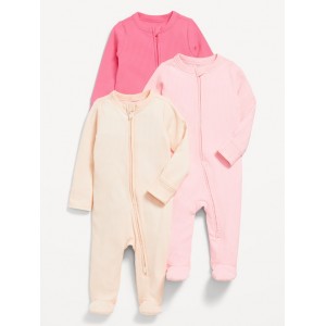 2-Way-Zip Sleep & Play Footed One-Piece 3-Pack for Baby Hot Deal
