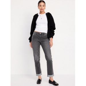 Mid-Rise Wow Boyfriend Straight Ankle Jeans