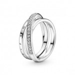 Crossover Pave Triple Band Ring