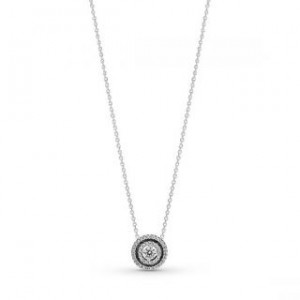 Sparkling Double Halo Collier Necklace