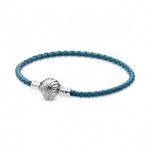 Seashell Clasp Turquoise Braided Leather Bracelet