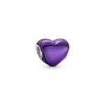 Metallic Purple Heart Charm