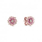 Pink Daisy Flower Stud Earrings - Pandora Rose