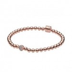 Beads & Pave Bracelet - Pandora Rose