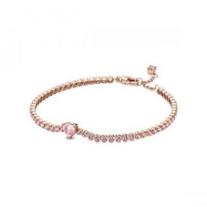 Sparkling Heart Tennis Bracelet - Pandora Rose