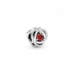 True Red Eternity Circle Charm - July