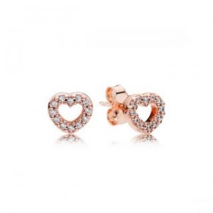 Captured Hearts Stud Earrings - PANDORA ROSE