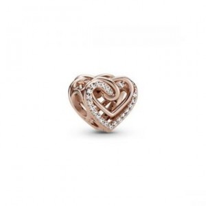 Sparkling Entwined Hearts Charm - Pandora Rose