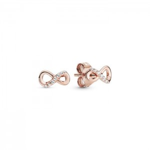 Sparkling Infinity Stud Earrings - PANDORA Rose