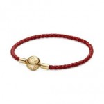 Red Woven Leather Bracelet - Pandora Shine * LIMITED EDITION *