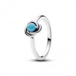 Turquoise Blue Eternity Circle Ring - December