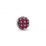 Sparkling Pave Round Pink Charm