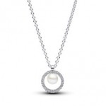 Treated Freshwater Cultured Pearl & Pave Collier Necklace