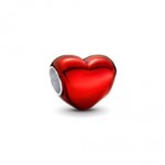 Metallic Red Heart Charm***NEW*** Weighted - Will Not Flip