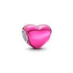 Metallic Pink Heart Charm***NEW*** Weighted - Will Not Flip