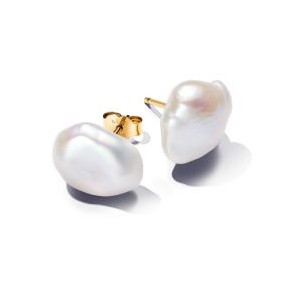 Baroque Treated Freshwater Cultured Pearl Stud Earrings - Pandora Shine