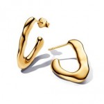 Organically V-shaped Open Hoop Earrings - Pandora Shine