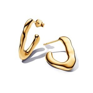 Organically V-shaped Open Hoop Earrings - Pandora Shine