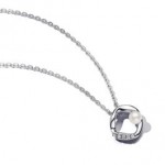 Organically Shaped Pave Circle & Treated Freshwater Cultured Pearl Collier Necklace
