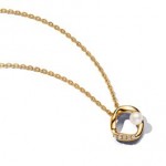 Organically Shaped Pave Circle & Treated Freshwater Cultured Pearl Collier Necklace - Pandora Shine