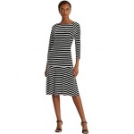 Striped Drop-Waist Dress Black/Cream