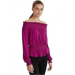 Petite Jersey Off-the-Shoulder Top French Orchid