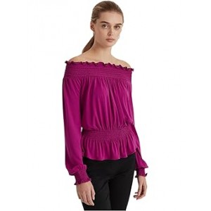 Petite Jersey Off-the-Shoulder Top French Orchid