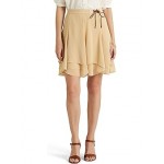 Crinkle Georgette Skirt Pale Parchment