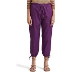 Cropped Cotton-Blend Cargo Pants Purple Verbena